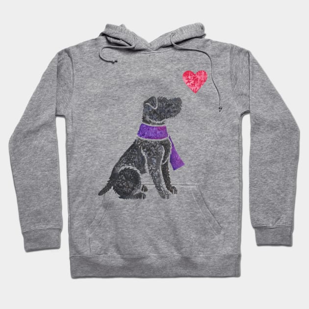 Watercolour Patterdale Terrier Hoodie by animalartbyjess